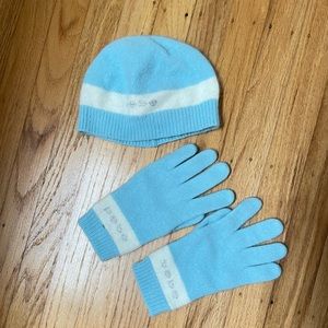 Bebe Angora Beanie and Gloves Set
